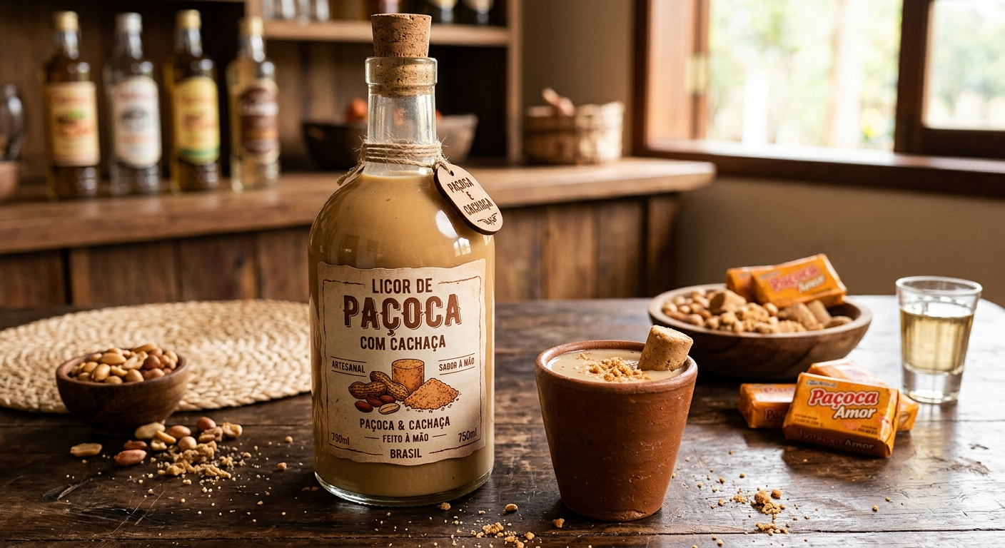 Licor de paçoca com cachaça
