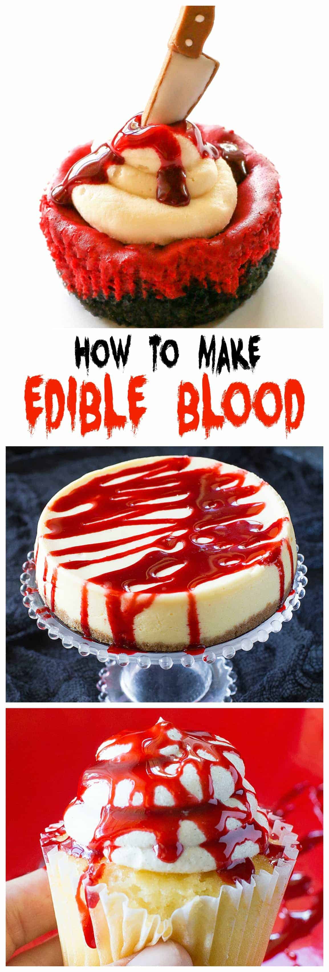 Receita de sangue falso - regue em cupcakes, bolos, rosquinhas, ...  #comestível #fake #sangue #receita #halloween