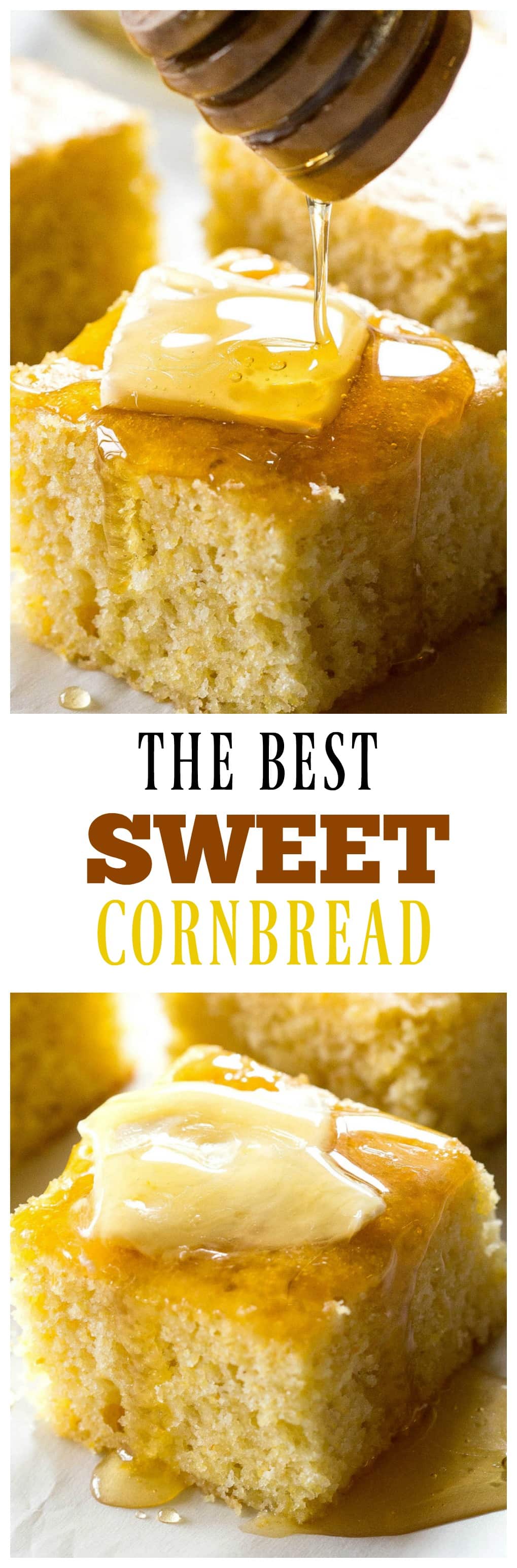 The Best Sweet Cornbread - pão de milho macio e macio que é doce como eu gosto.  #doce #cornbread #receita #facil #chili #side