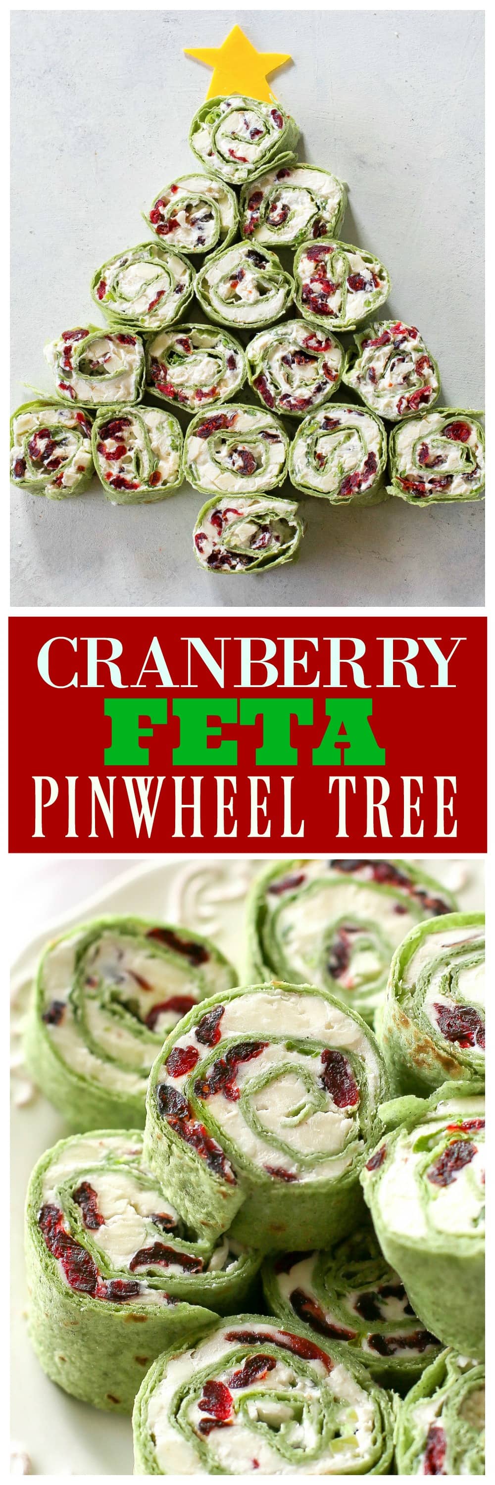 Cranberry Feta Pinwheel Tree - tão fácil e tão festivo!