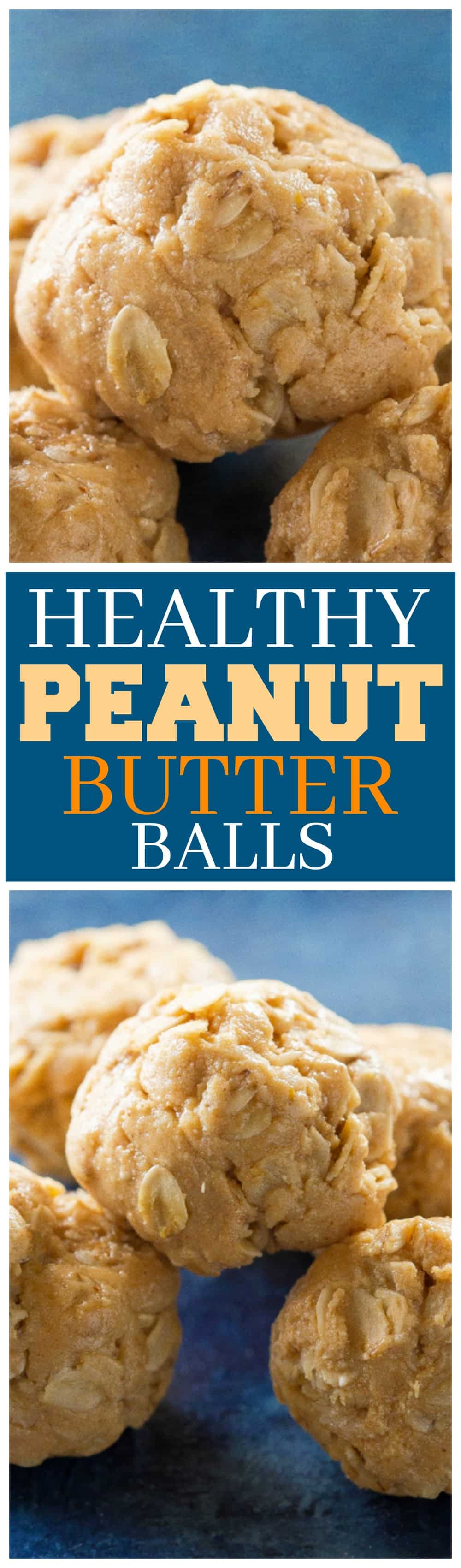 Estas Bolas de Manteiga de Amendoim Saudáveis ​​são um ótimo lanche depois da escola para seus filhos ou adultos.  Ingredientes simples nestas pequenas bolas de energia.  #saudável #manteigadeamendoim #bolas #snack