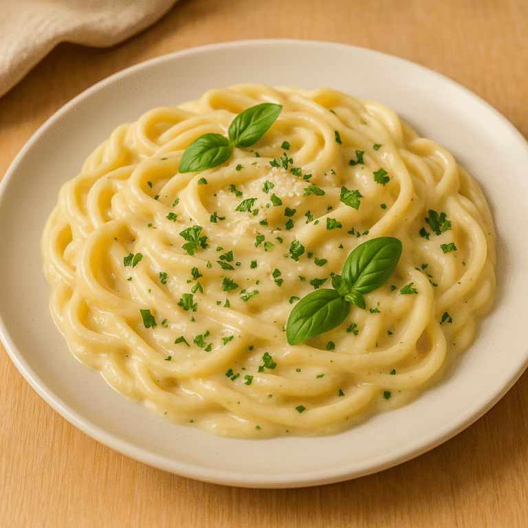 Macarrão cremoso com molho fácil e rápido