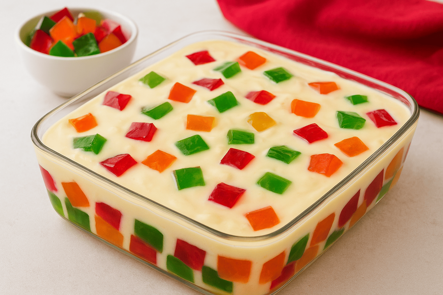 Sobremesa de Gelatina Colorida com Creme – Receita Fácil e Refrescante